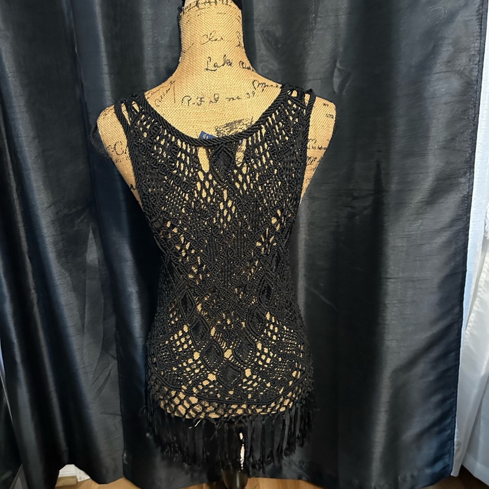 Polo by Ralph Lauren Black Crochet Tank Top - Picture 4 of 8